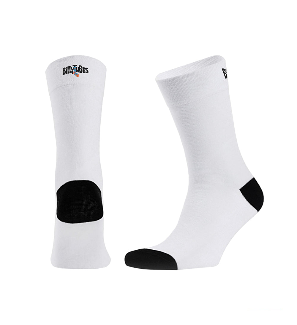 Plain, White, Awesome BillyTube Socks.