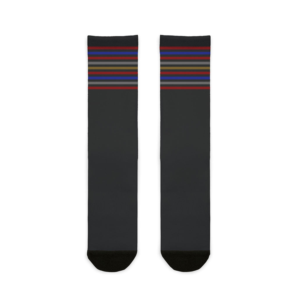 Black, striped socks. An everyday essential done right.