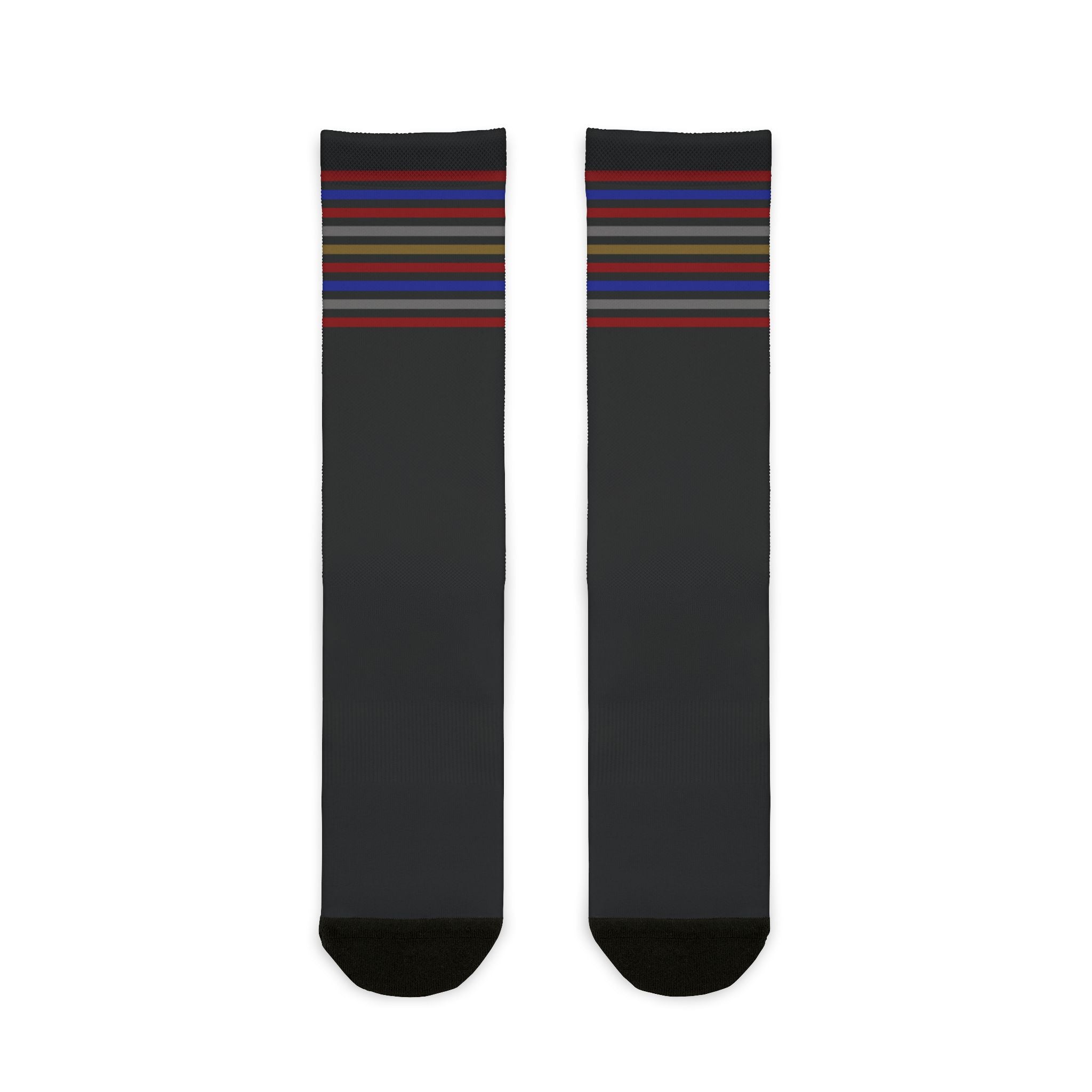 Black, striped socks. An everyday essential done right.