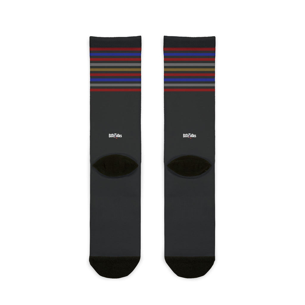 Black, striped socks. An everyday essential done right.